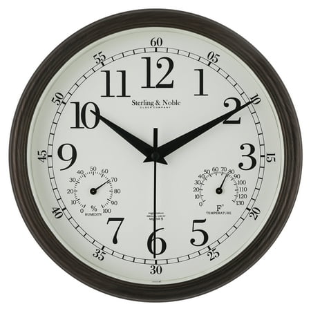 Mainstays 8.75 Indoor/Outdoor Antique Bronze Round Arabic Analog Wall Clock