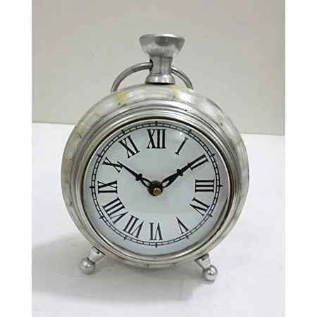 Maritime Chrome desk clock Nautical Table Clock 4 Diameter vintage