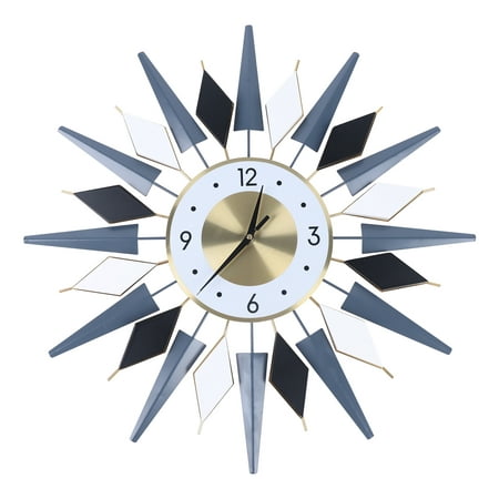 Miumaeov 24 Inch Modern Metal Wall Clock Mid Century Crystal Non-Ticking Quartz Instruments Wall Clocks Pointer Number Display for Bedroom Living Room Office Decor