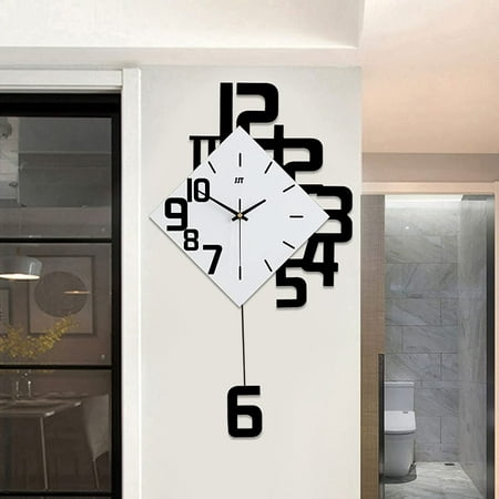 Miumaeov Swing Wall Clock Modern Design Silent Quartz Watches Creative Home Modern Style Clock