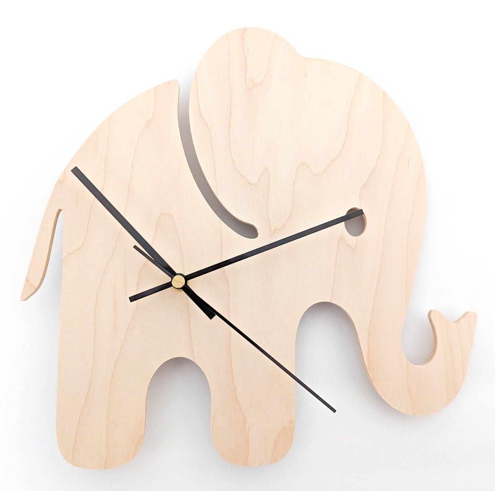 Modern Elephant Nursery Wall Clock
