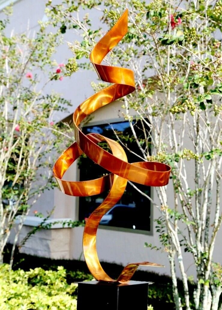 Modern Large Metal Copper Garden Sculpture Abstract Signed Original Jon Allen