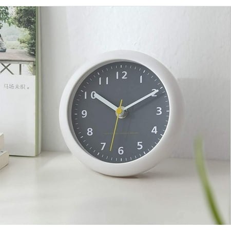 Moisture Proof Bathroom Clock 6 Inch Wall Clock Refrigerator Seat Clock Small Clock Bathroom Accessories Suction Cup Clock(Gray)