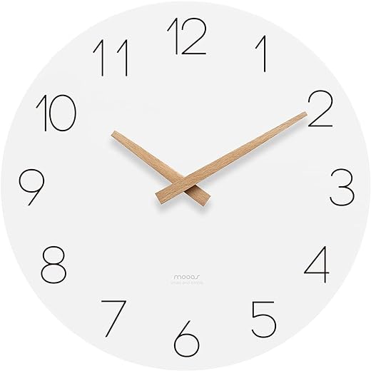 mooas Flatwood Wall Clock, 12