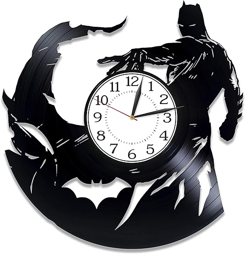 Movie Original Home Decor Batman Wall Clock for Fan Gotham Birthday Gift Idea for Man DC Comics Handmade Clock 12 Inch Batman Vinyl Record Wall Clock