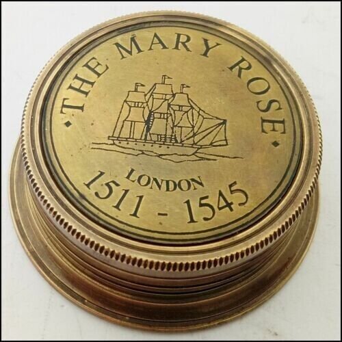 Nautical Compass Brass Mary Rose Antique Sundial Working Vintage Designer Gift