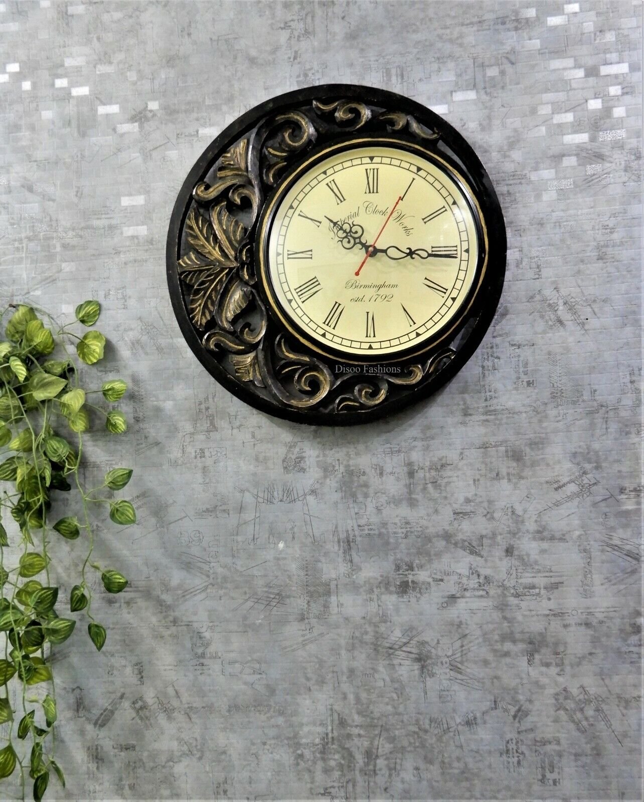 New Wall Clock, Hand carving beautiful design on wood , Moon On Earth !!