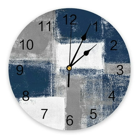 Oil Painting Abstract Geometric Wall Clocks Silent Home Cafe Office Wall Decor Clocks for Kitchen Wall Art Large Wall Clocks