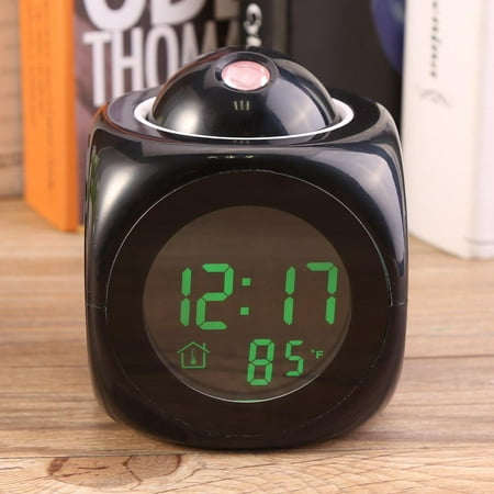 OTVIAP LED Clock, Alarm Clock,Multi-function Digital LCD Wall Projection Voice Talking Temperature Display LED Alarm Clock