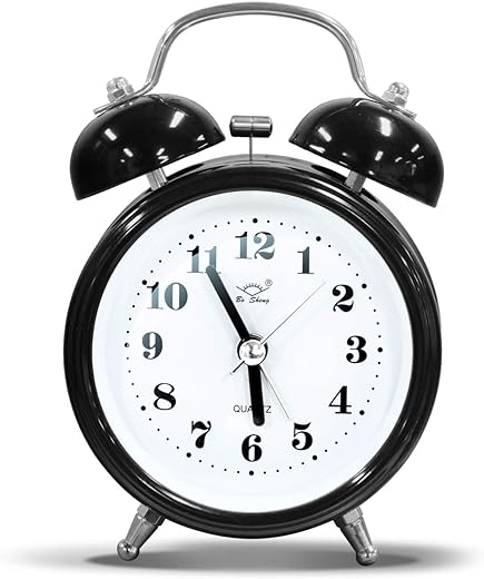 OWill Twin Bell Alarm Clock with 3D Dial Simple, Super Extra Loudest Ringing for Adults, Heavy Sleepers, Teenagers, Alarm Clocks for Bedrooms, Battery Operated Retro Vintage Old School Classic