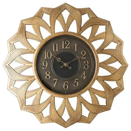 Pacific Bay Alsfeld 20 Gold Analog Wall Clock - Modern