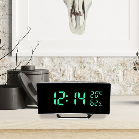 perfk LED Digital Alarm Clock degreeF/ degreeC Switchable Table Clock for Shelf Bedside