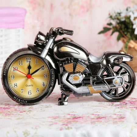 Quinlirra Easter Clearance Motorcycle Motorbike Pattern Alarm Clock Desk Clock Creative Birthday Gift Cool Clock Gifts for Women