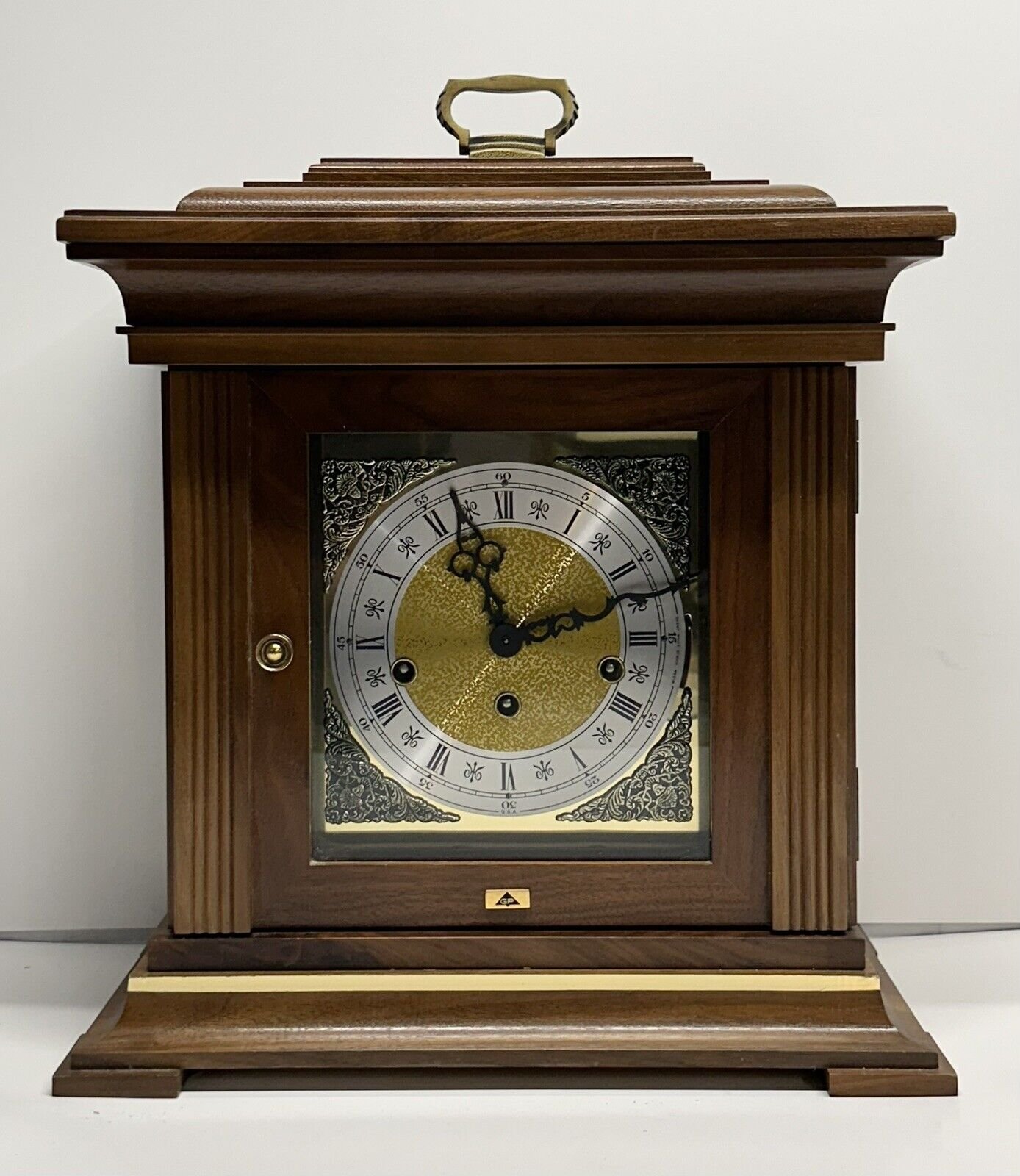 RARE GP Triple Chime Mantle Clock With Franz Hermle 1050-020 Movement - Tested