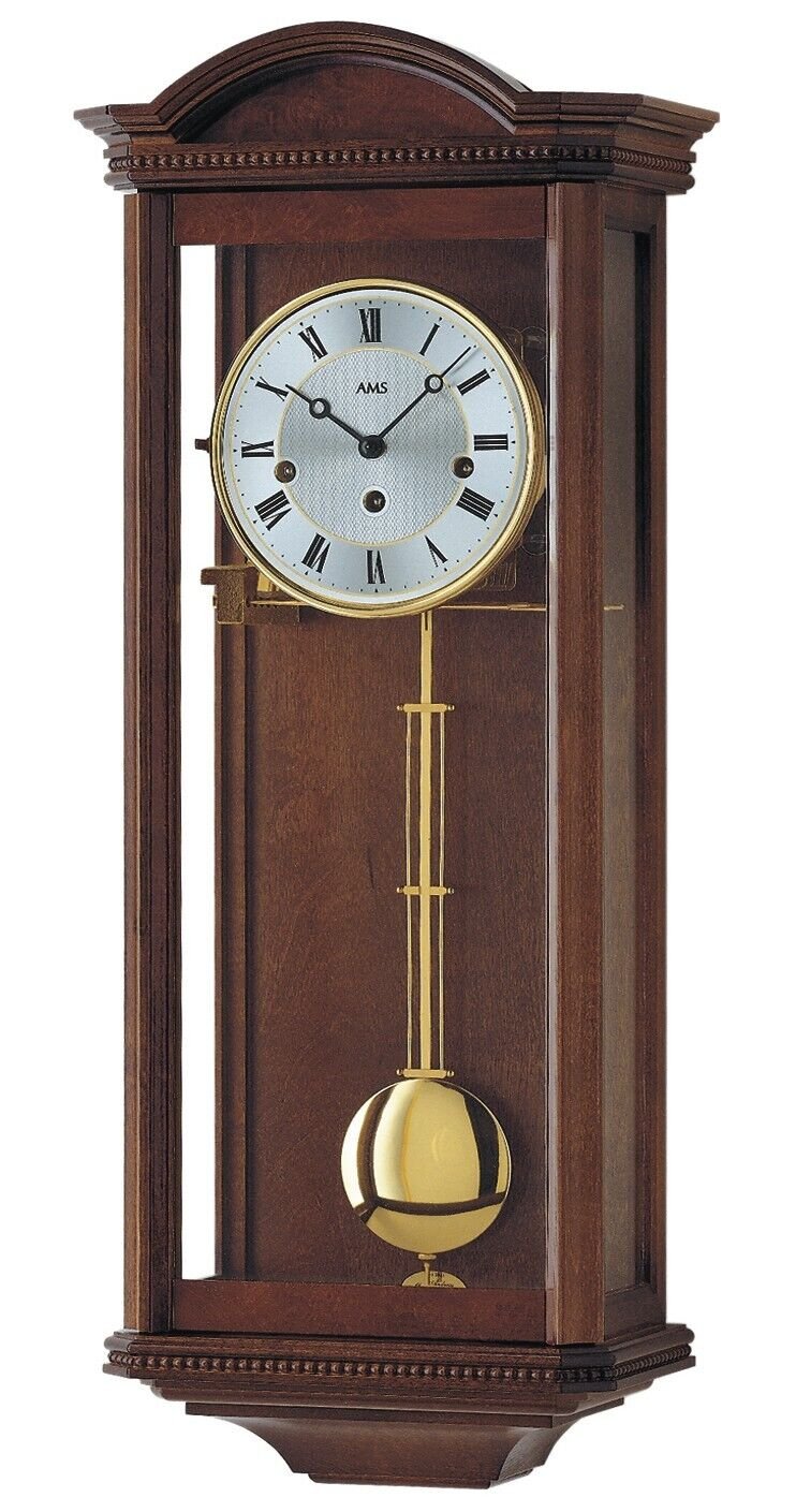 Regulator wall clock, 8 day running time from AMS AM R2663/1 NEW
