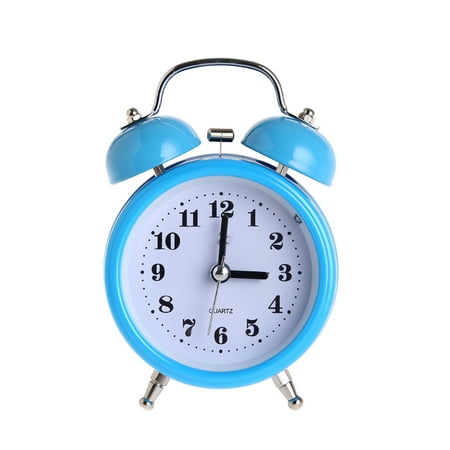 Retro Alarm Clock Loud Ringing Double Bell Mechanical Key Alarm Clock with Night Light Function for Bedroom Home