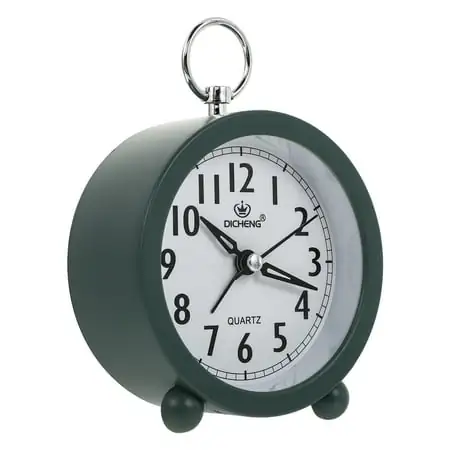 Round Clock Alarm Modern Digital Creative Desk Vintage Plastic Glass Student Office