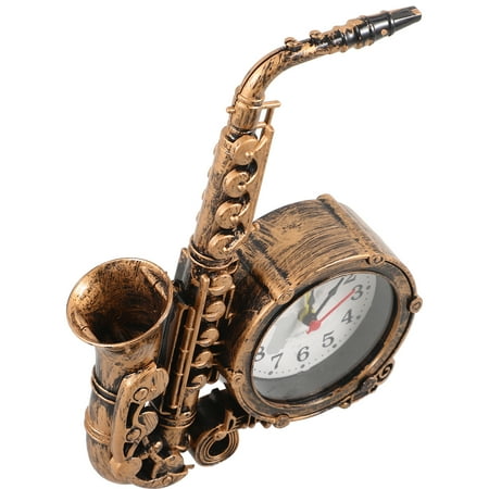 Saxophone Bell Digital Clock Retro Alarm Time Table Vintage Desktop Motorcycle Battery Student