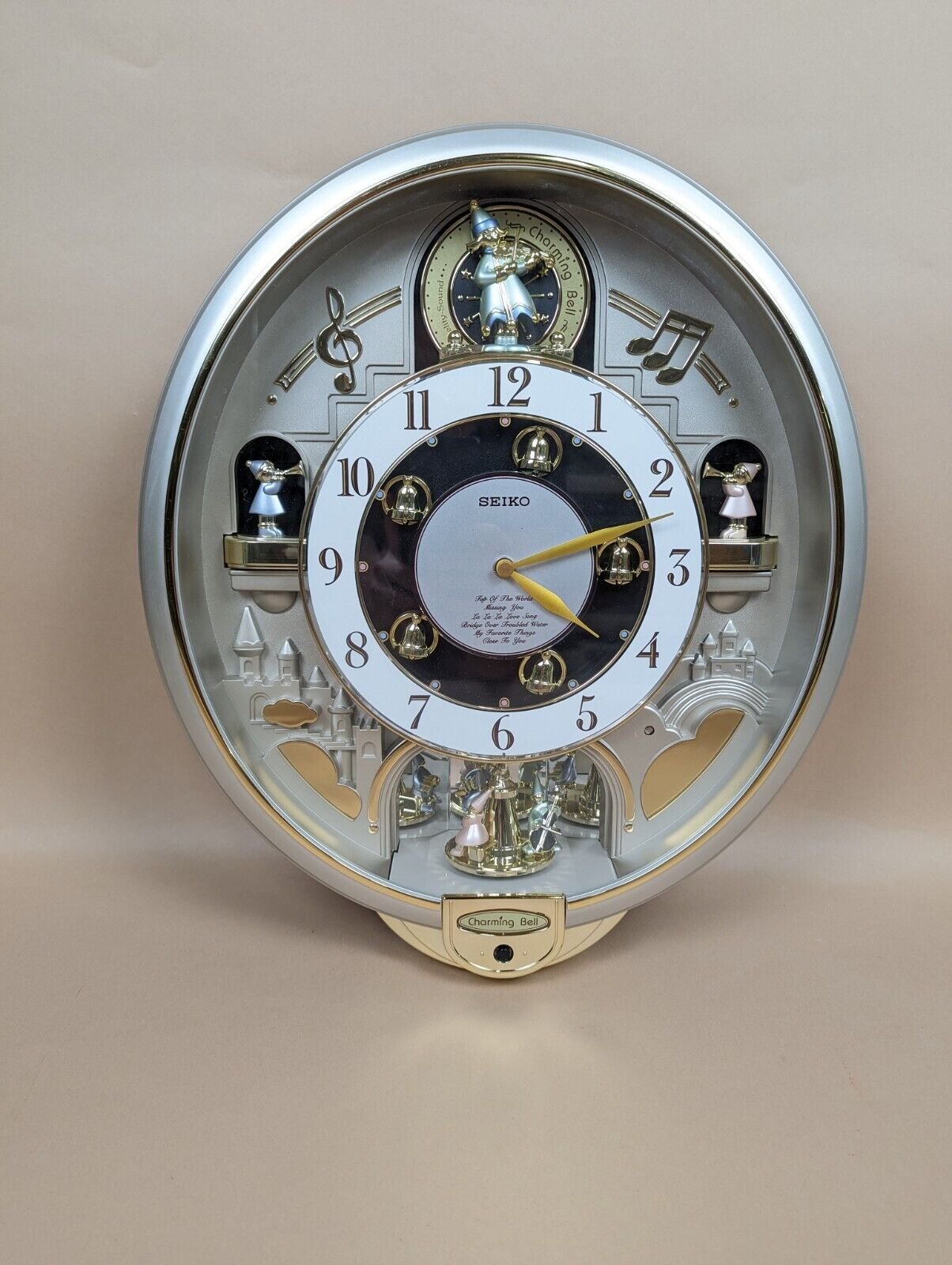 Seiko Charming Bell Wall Clock Animated Motion 5 Songs Melodies Musical WORKING