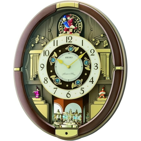 Seiko Summer Symphony Melodies In Motion Musical Brown Oval Wall Clock