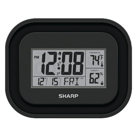 Sharp® Atomic Clock, 9 5/8H x 9 13/16D x 1 7/16D, Black