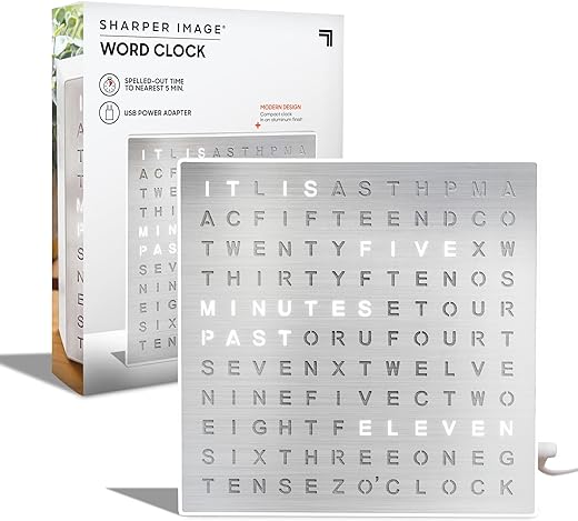 Sharper Image® LED Light-Up Word Clock [Amazon Exclusive] 7.75