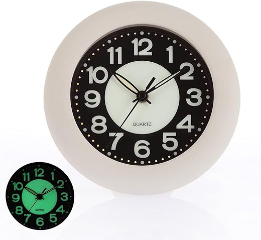 Silent Wall Clock, 6.7 Round Non-Ticking Quality Modern Quartz Battery Operated Easy to Read Wall Decorative Clock for Home/Office/School/Kitchen/Bedroom/Living Room