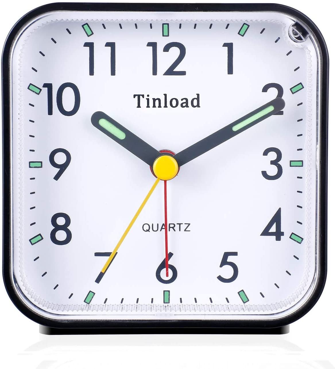 Small Battery Operated Analog Alarm Clock Silent Non Ticking, Ascen