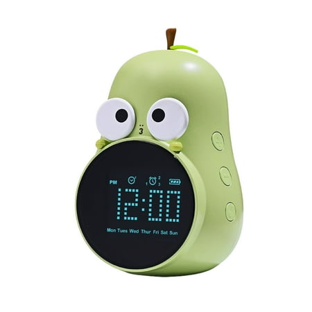 Summer Savings! Outoloxit Funny Expression Alarm Clock Cartoons Voice Chime Electronic Children's Wake Up Yali Alarm Clock Snooze Alarm Clock Countdown, Green