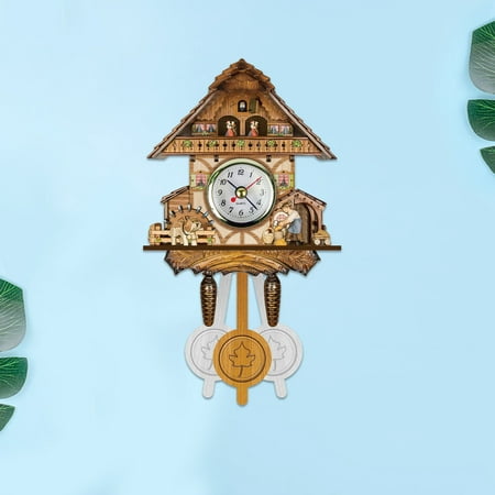 Taylongift Christmas Valentine's Day Cuckoo Cuckoo Wall Clock Chime Alarm Clock Retro Clock Wooden Living Room Clock