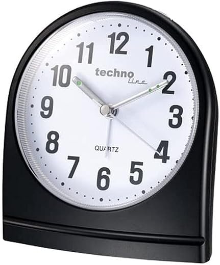 Technoline Geneva SL Large Arch Quartz Alarm Clock (Black)