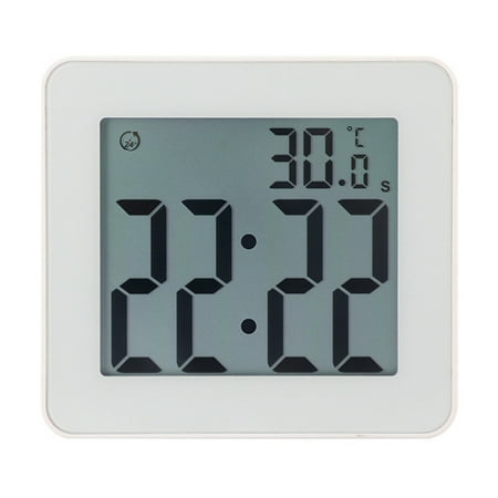 TINYSOME Bathroom Digital Clock with Large LCD Screen,Shower Wall Clock with Timer, Water Resistant,Temperature Display