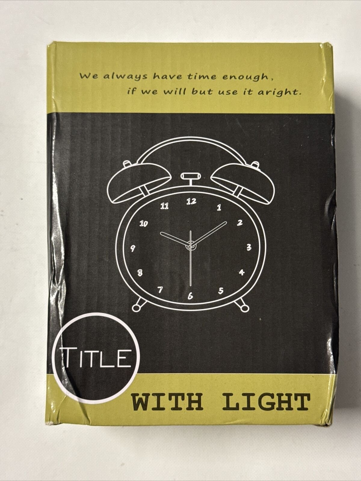 Title, Twin Bell Alarm Clock With Light, Silver