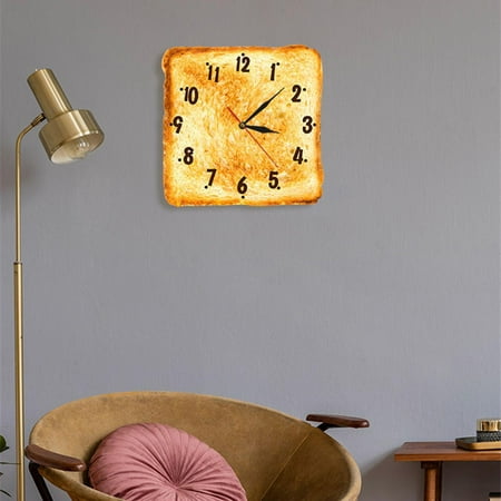 Toasted Bread Wall Clock, 30cm Silent Non Ticking Decoration Wall art for home Decor , for Dining Room.