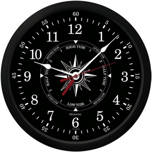 Triintec Atlantic Time & Tide Indicator Wall Clock 10 (Black Dial) TTB-02