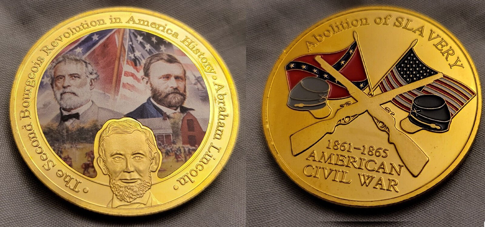 US Civil War Gold Coin Abraham Lincoln Americana 1861 1865 Abolition of Slavery