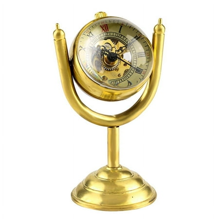 VIGOROSO Mechanical Stand Watch Fob Pocket Watch Antique Transparent Glass Sphere Ball Pure Copper Vintage Retro Clock Watch Collection Gifts