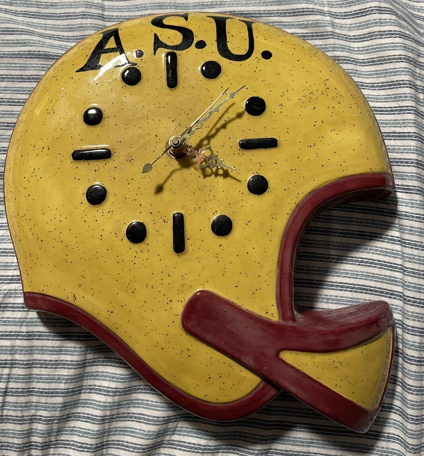 Vintage 1977 ASU Sun Devils Arizona State Football Bar Man Cave Clock Ceramic