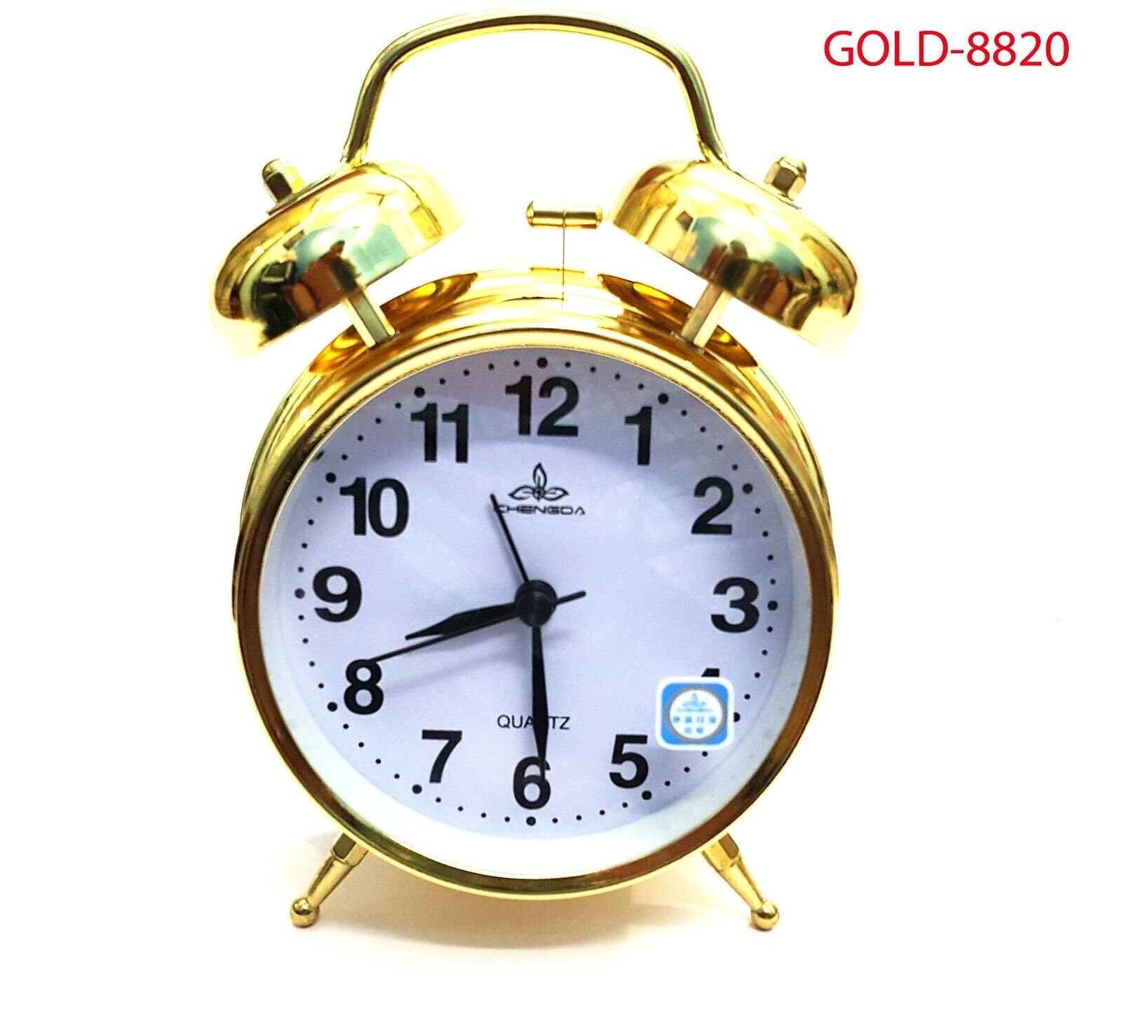 Vintage 4 Inch Display Metal Twin Bell Alarm Table Clock With Light Choose Color