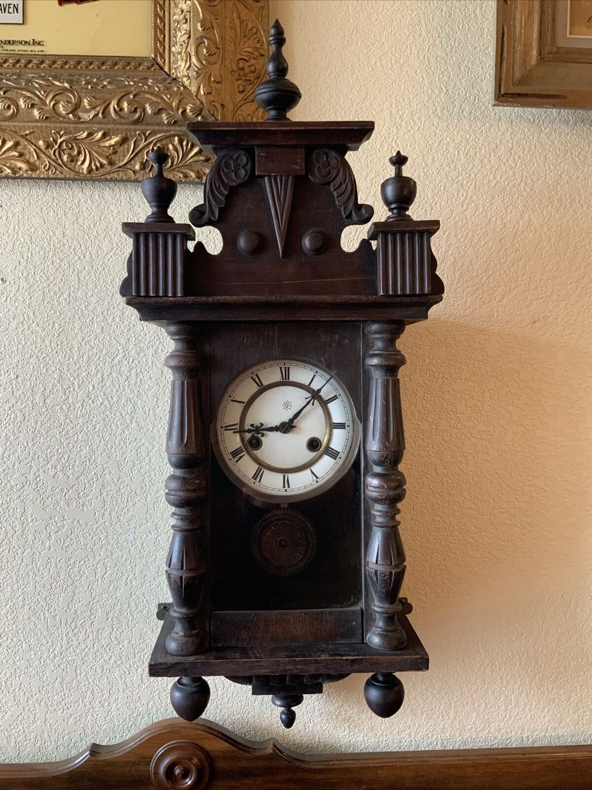 Vintage Antique German Junghans Wind Up Regulator Wall Clock