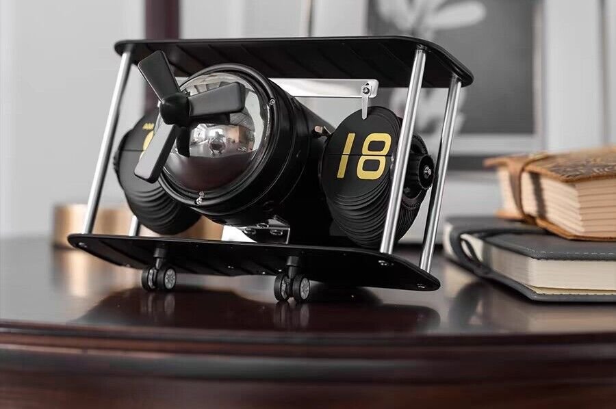 Vintage Design Aeroplane Flip Clock Home Office Desktop Decor