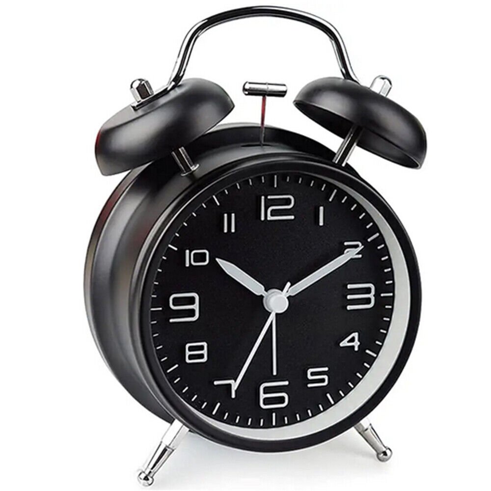Vintage Extra Loud Alarm Clock Twin Bell Battery Analogy Backlight Bedroom Desk
