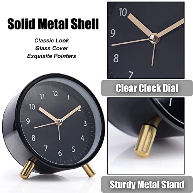 Vintage Extra Loud Alarm Clock Twin Bell Battery Analogy Backlight Bedroom Desk