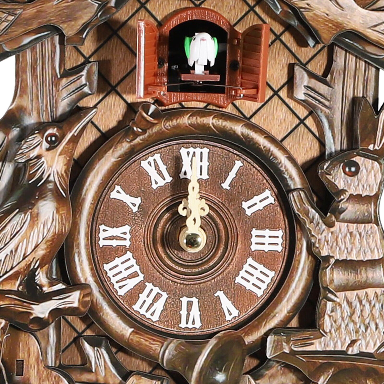 Vintage German Black Forest Wooden Wall Clock Hunter Clock