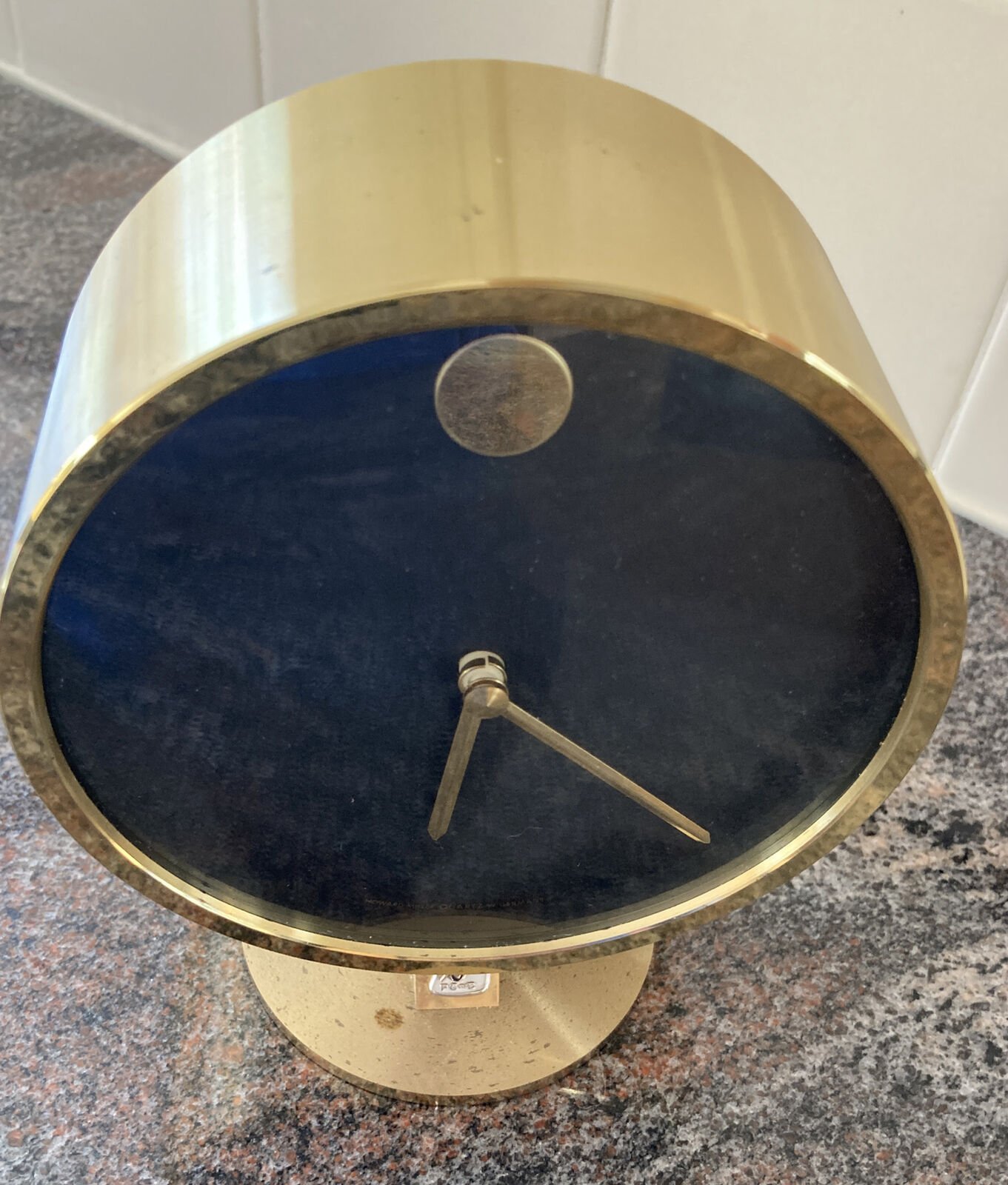 Vintage Howard Miller Nathan George Horwitt Brass Museum Desk Clock Movado MCM