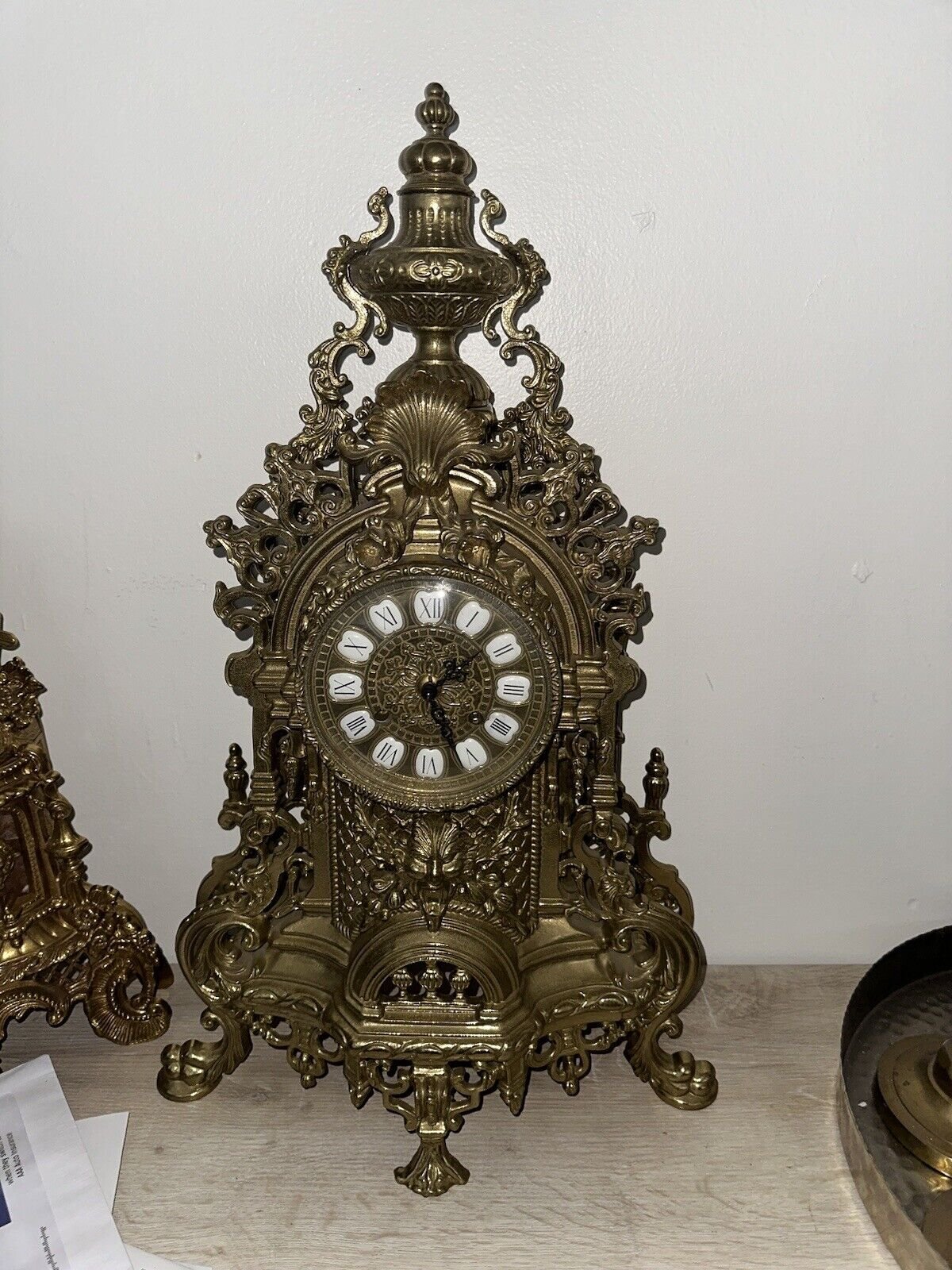 Vintage Imperial Franz Hermle Brevettato Italy Solid Brass Mantle Clock