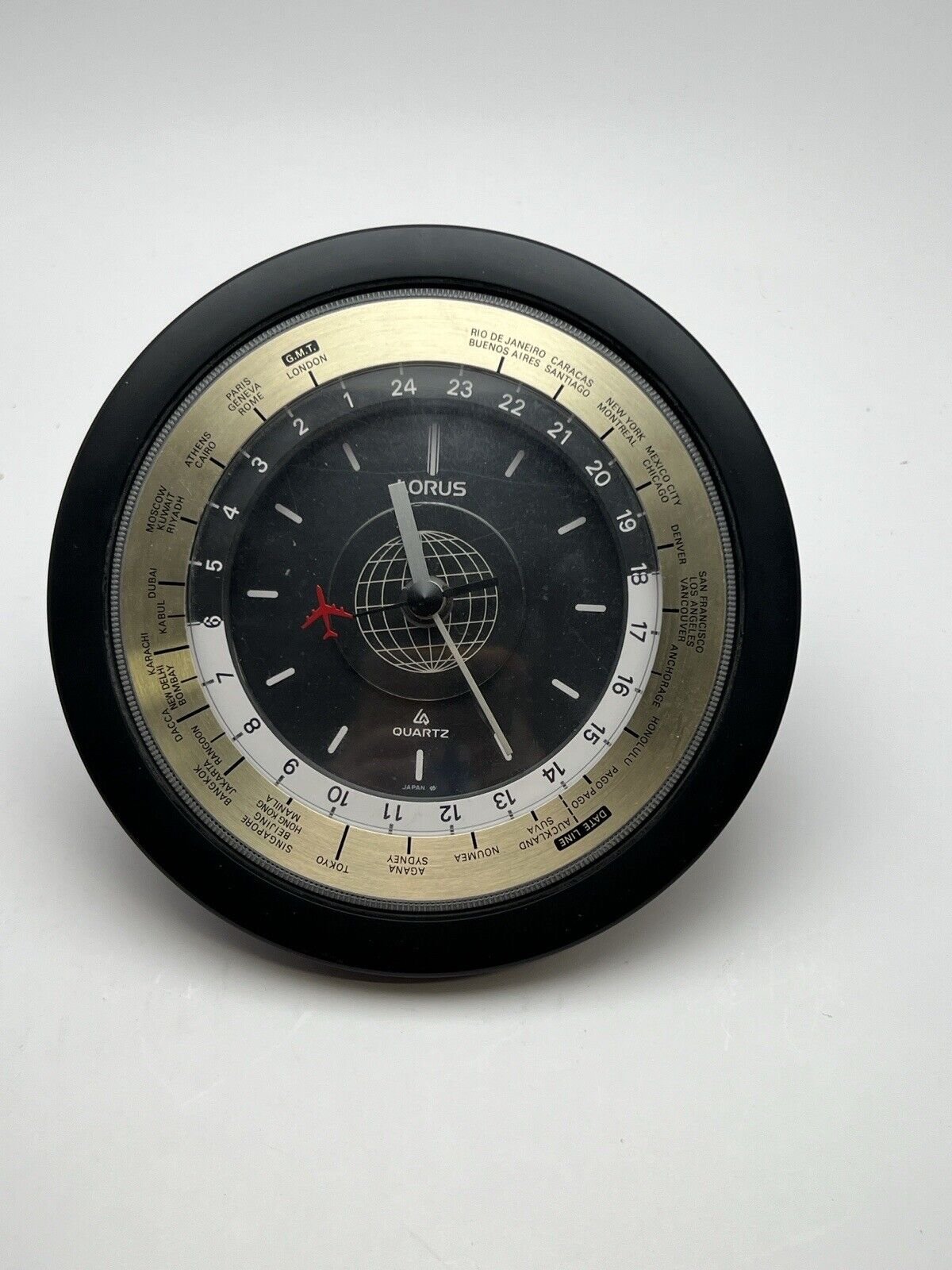 Vintage Lorus World Time Clock W/ Airplane Second Hand Made In Japan See Video!