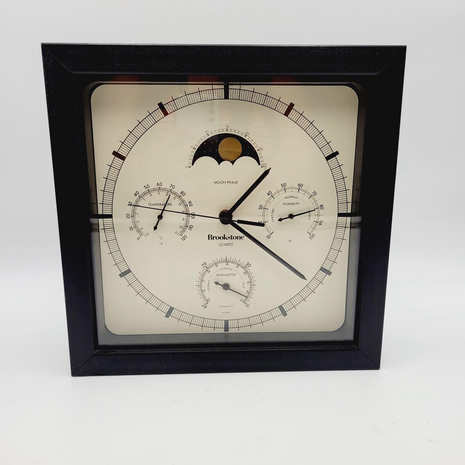 Vtg Brookstone Weather Station Moon Phase Clock