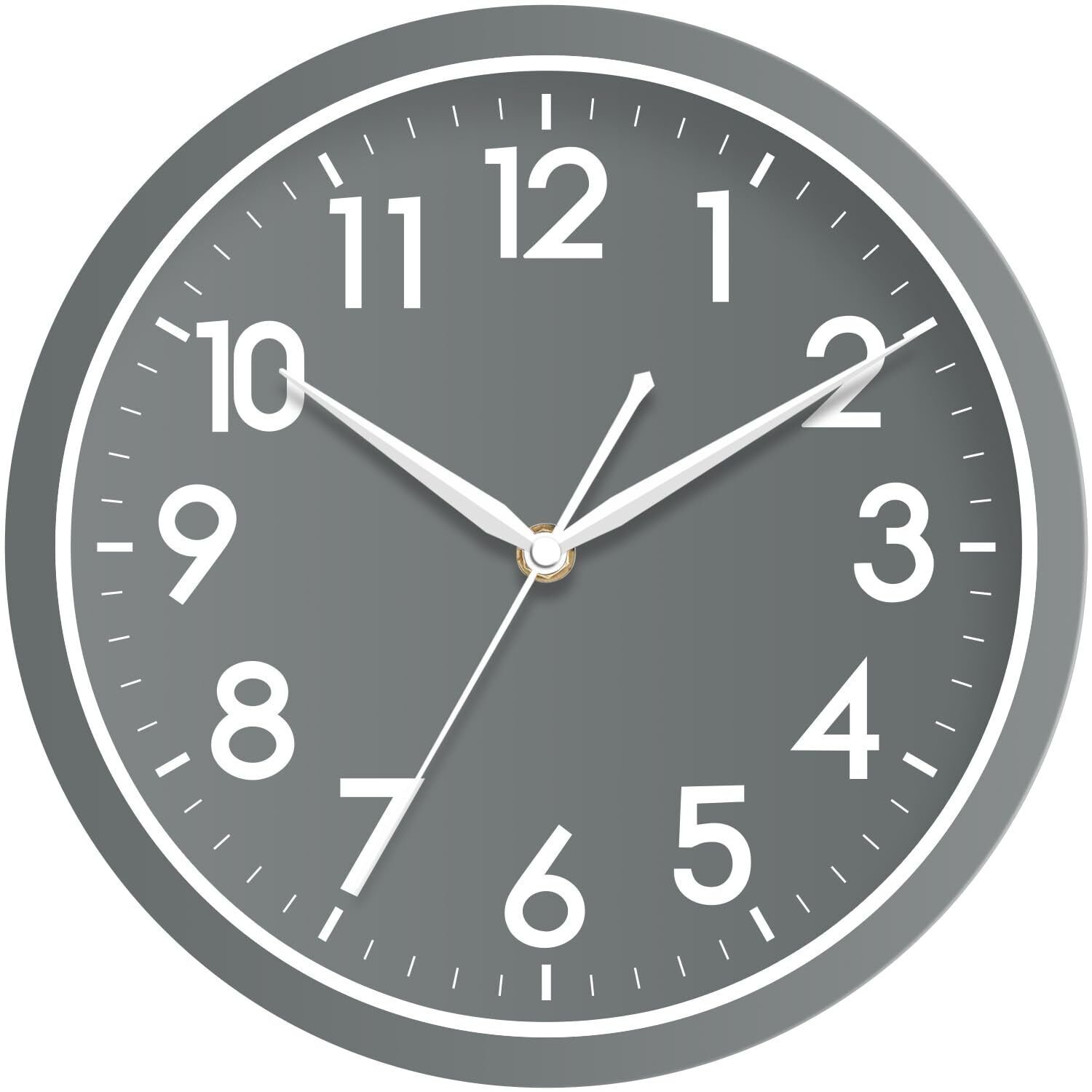 Wall Clock Bathroom 10 Inch Analog Small Wall Clocks Battery Operated - Silen...