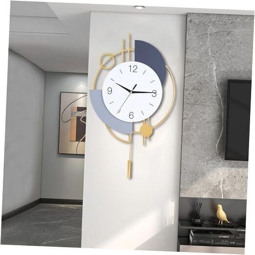 Wall Clock,Decorative Wall Clocks with Pendulum,Silent Quality Quartz Golden